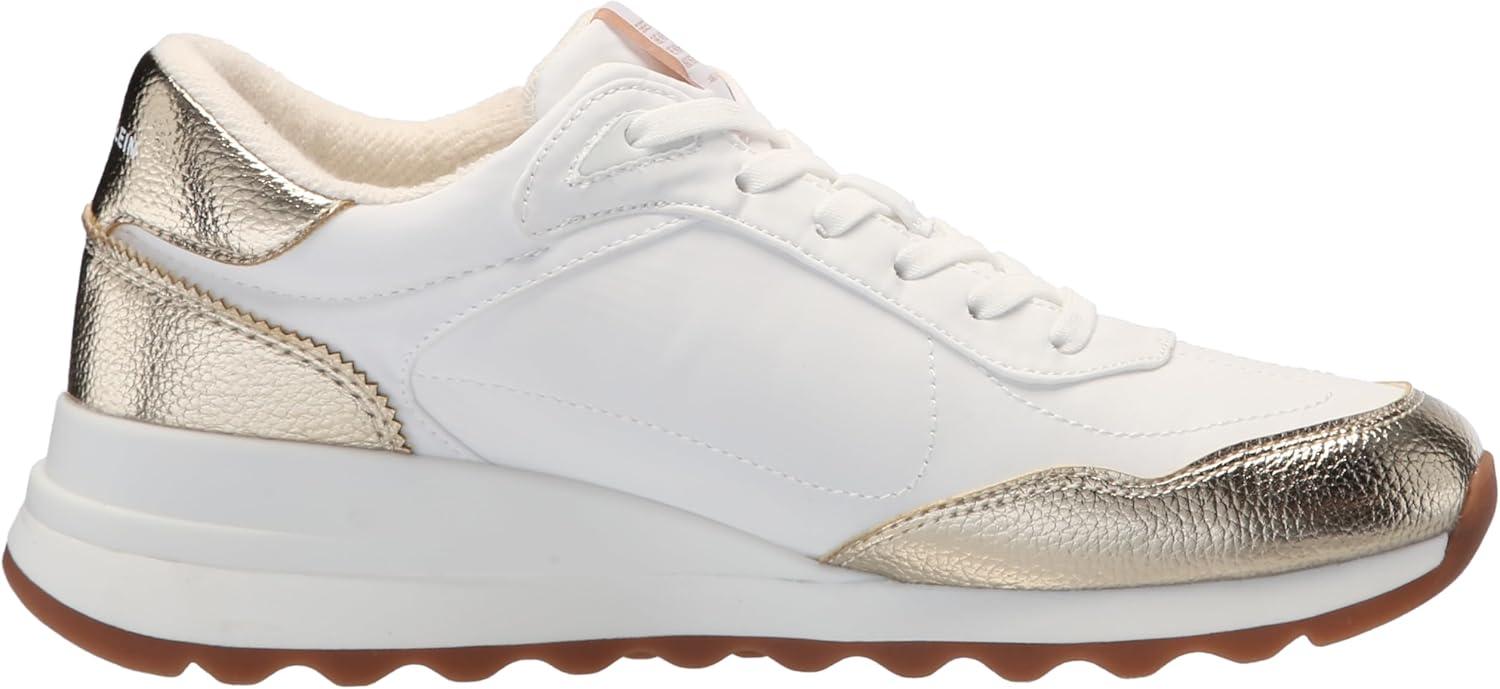 imageAnne Klein Womens Runner Faux Suede Lifestyle Casual and Fashion SneakersWhite