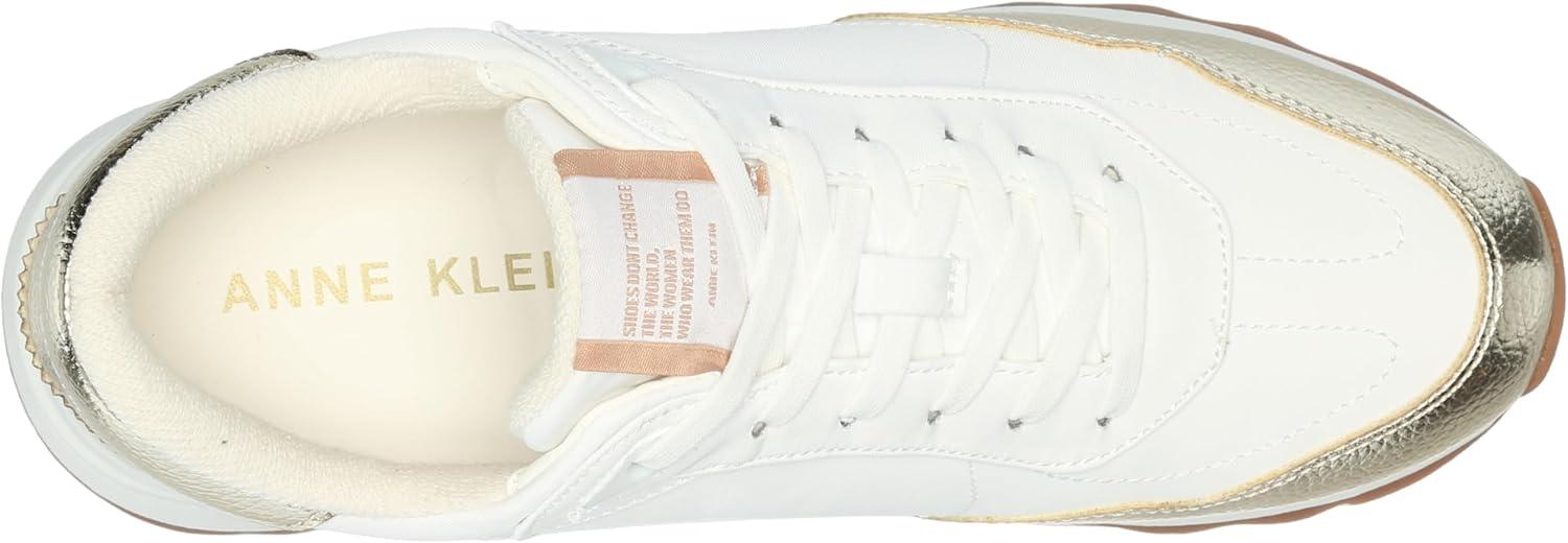 imageAnne Klein Womens Runner Faux Suede Lifestyle Casual and Fashion SneakersWhite