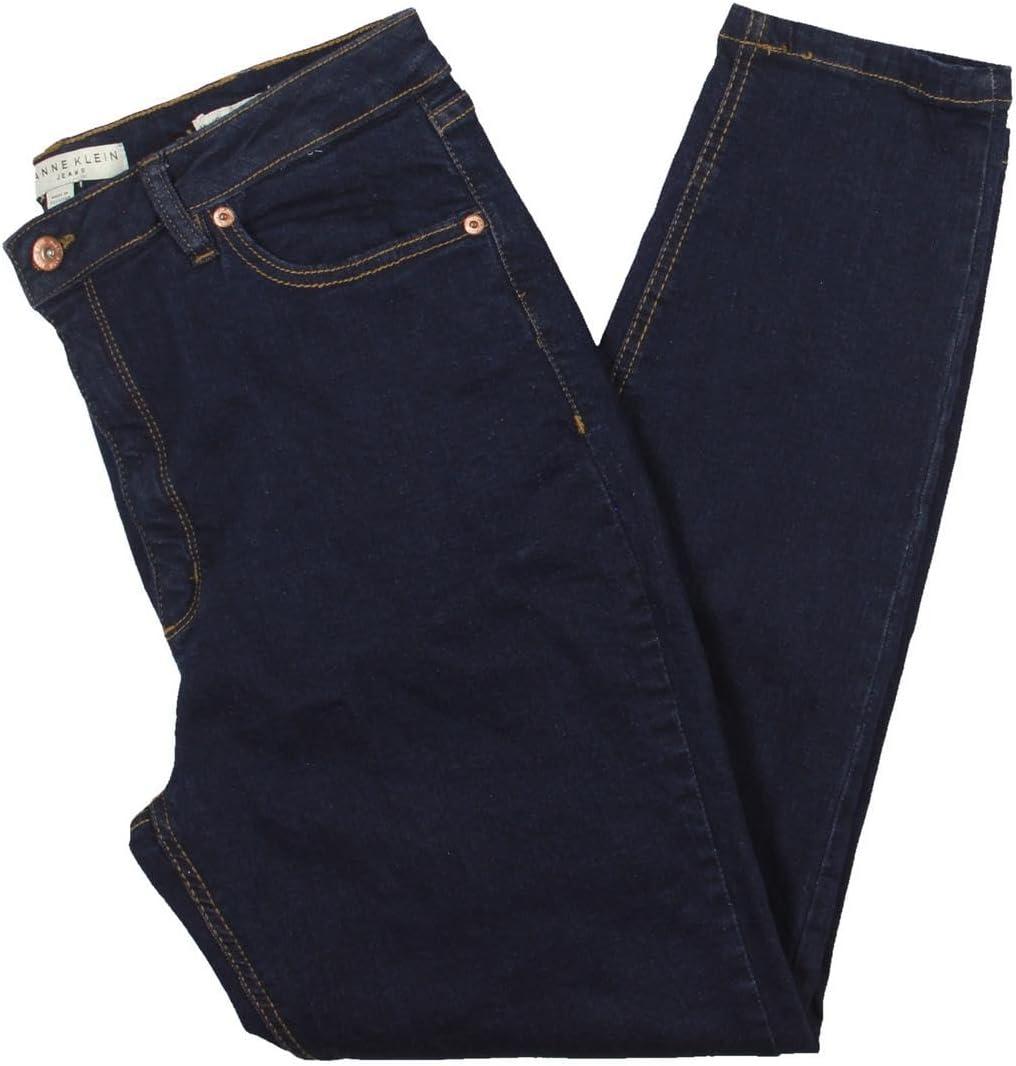 imageAnne Klein Womens Solid Denim Skinny JeansClassic Blue Wash