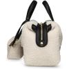 imageAnne Klein color blocked satchel with sherpa detailing