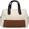 imageAnne Klein color blocked satchel with sherpa detailing