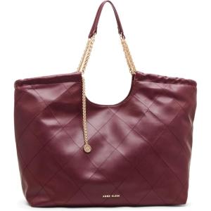 imageAnne Klein Large stitched quilted tote with chain strap