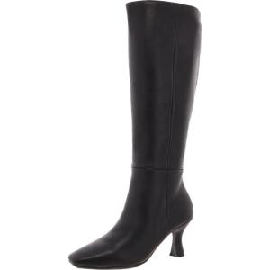 imageAnne Klein Womens AKPERFECTION Zipper Leather KneeHigh BootsBlack Leather