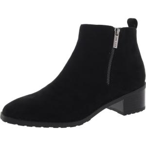 imageAnne Klein Womens AKSAKARA Double Zipper Faux Suede Ankle BootsBlack