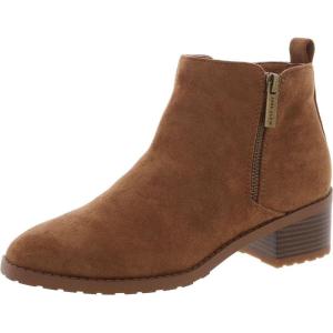 imageAnne Klein Womens AKSAKARA Double Zipper Faux Suede Ankle BootsTobacco