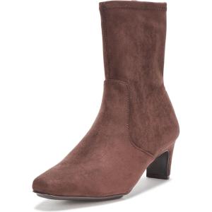 imageAnne Klein Womens Iga Zipper Faux Suede BootiesChocolate