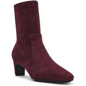 imageAnne Klein Womens Iga Zipper Faux Suede BootiesWine