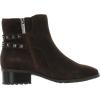 imageAnne Klein Womens CAIMILE Zipper Leather Ankle BootsDark Brown Suede