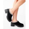 imageAnne Klein Womens Daylin Faux Fur Faux Suede ClogsBlack