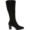 imageAnne Klein Womens Faux Suede Block Heel KneeHigh BootsBlack Suede