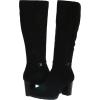 imageAnne Klein Womens Faux Suede Block Heel KneeHigh BootsBlack Suede