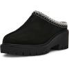 imageAnne Klein Womens Daylin Faux Fur Faux Suede ClogsBlack
