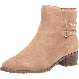 imageAnne Klein Womens CAIMILE Zipper Leather Ankle BootsNatural
