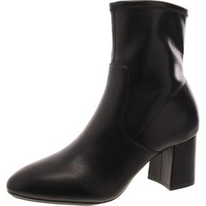 imageAnne Klein Womens City Faux Leather Zipper Ankle BootsBlack