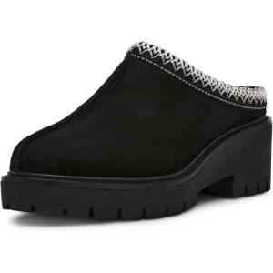 imageAnne Klein Womens Daylin Faux Fur Faux Suede ClogsBlack