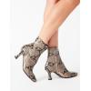 imageAnne Klein Womens Pablo Faux Leather Heeled BootiesBlackWhite Snake