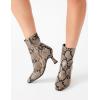 imageAnne Klein Womens Pablo Faux Leather Heeled BootiesBlackWhite Snake