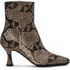 imageAnne Klein Womens Pablo Faux Leather Heeled BootiesBlackWhite Snake