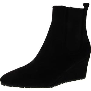imageAnne Klein Womens Mixed Media Faux Suede Ankle BootsBlack Suede