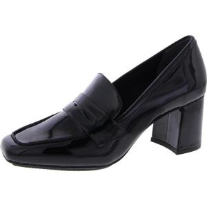 imageAnne Klein Womens Padded Insole Patent Loafer HeelsBlack Patent