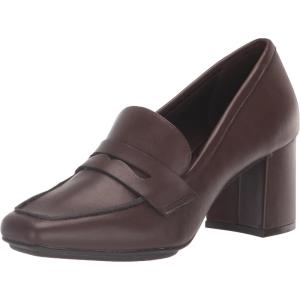 imageAnne Klein Womens Padded Insole Patent Loafer HeelsChocolate