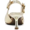 imageAnne Klein Womens Carmel Patent Padded Insole Slingback HeelsLight Gold