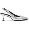 imageAnne Klein Womens Carmel Patent Padded Insole Slingback HeelsSilver
