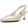 imageAnne Klein Womens Carmel Patent Padded Insole Slingback HeelsLight Gold