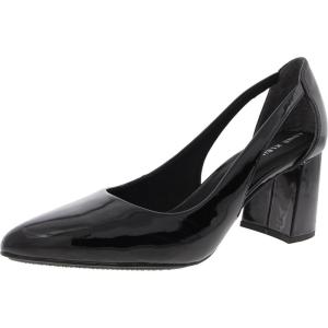 imageAnne Klein Womens Faux Leather Pointed Toe Block HeelsBlack Patent