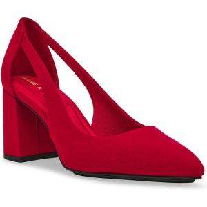 imageAnne Klein Womens Faux Leather Pointed Toe Block HeelsDeep Red