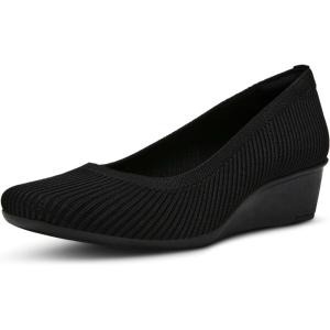 imageAnne Klein Womens Wisher Wedge PumpBlack Knit