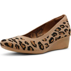 imageAnne Klein Womens Wisher Wedge PumpLeopard Knit