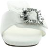 imageAnne Klein Womens Naomi Buckle Leather Block HeelsWhite