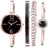 imageAnne Klein Womens Bangle Watch and Premium Crystal Accented Bracelet SetBlackRose Gold