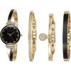 imageAnne Klein Womens Premium Crystal Accented Bangle Watch SetGoldBlack