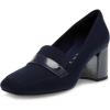 imageAnne Klein Womens Telepathy SlipOn Loafer HeelsNavy Stretch