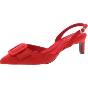 imageAnne Klein Womens Infinity Faux Suede Kitten Heel Slingback HeelsRed