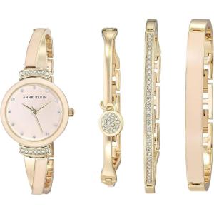 imageAnne Klein Womens Premium Crystal Accented Bangle Watch SetGoldBlush Pink