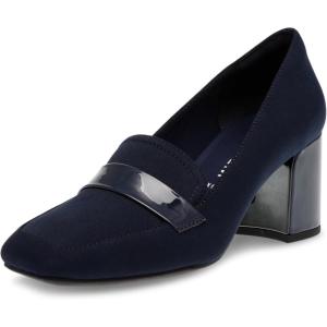 imageAnne Klein Womens Telepathy SlipOn Loafer HeelsNavy Stretch