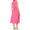 imageAnne Klein Womens Long Drawstring Waist Midi DressPink Carnation