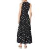 imageAnne Klein Womens Mock Neck Polka Do Maxi DressBlackEggshell