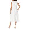 imageAnne Klein Womens Print Midi Dress with Attached SashBright White