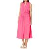 imageAnne Klein Womens Long Drawstring Waist Midi DressPink Carnation