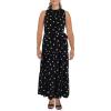 imageAnne Klein Womens Mock Neck Polka Do Maxi DressAnne BlackBright White