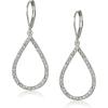 imageAnne Klein Womens Pierced Earrings Pave Tubular HoopSilver