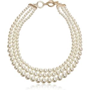 imageAnne Klein Womens GoldTone Blanc Pearl Collar NecklaceGold White