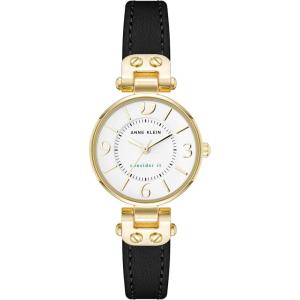 imageAnne Klein Womens Sustainable Leather Strap Watch AK5144Black