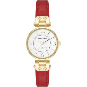 imageAnne Klein Womens Sustainable Leather Strap Watch AK5144Red