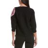imageAnne Klein Womens Boat Neck Sequin Embelished FlowerAnne Black