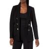 imageAnne Klein Womens Faux Double Breasted Patch Pocket JacketAsphalt